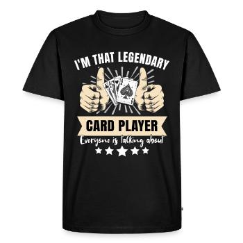 Joueur de cartes légendaire - T-shirt Premium bio Homme - noir - Devant - Nico (187cm)
