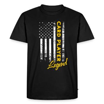 Légende du joueur de cartes - T-shirt Premium bio Homme - noir - Devant - Nico (187cm)