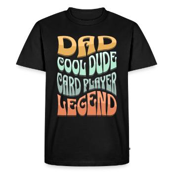 Papa joueur de cartes - T-shirt Premium bio Homme - noir - Devant - Nico (187cm)