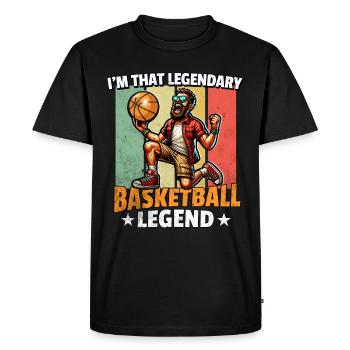 Légende du basket-ball - T-shirt Premium bio Homme - noir - Devant - Nico (187cm)