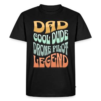 Papa Pilote de drone - T-shirt Premium bio Homme - noir - Devant - Nico (187cm)