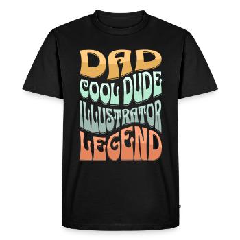 Papa Illustrateur - T-shirt Premium bio Homme - noir - Devant - Nico (187cm)