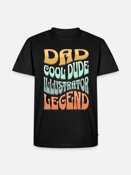 Papa Illustrator - Men's Premium Organic T-Shirt - black