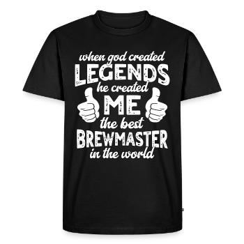 Légende du meilleur maître brasseur - T-shirt Premium bio Homme - noir - Devant - Nico (187cm)