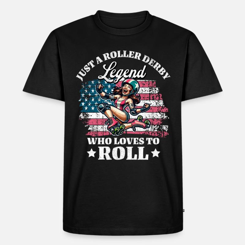 US Roller Derby Spieler - Männer Premium Bio T-Shirt - Schwarz