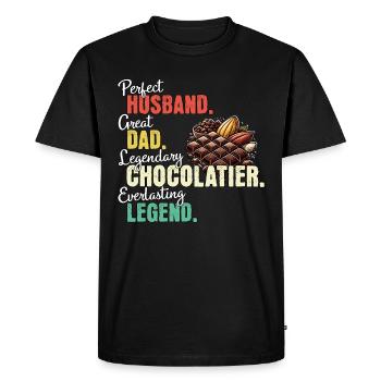 Chocolatier Dad - Men's Premium Organic T-Shirt - black - Front - Nico (187cm)