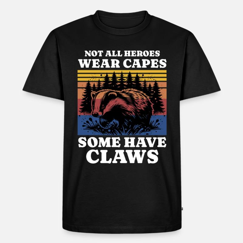 Honigdachs Spruch - Männer Premium Bio T-Shirt - Schwarz
