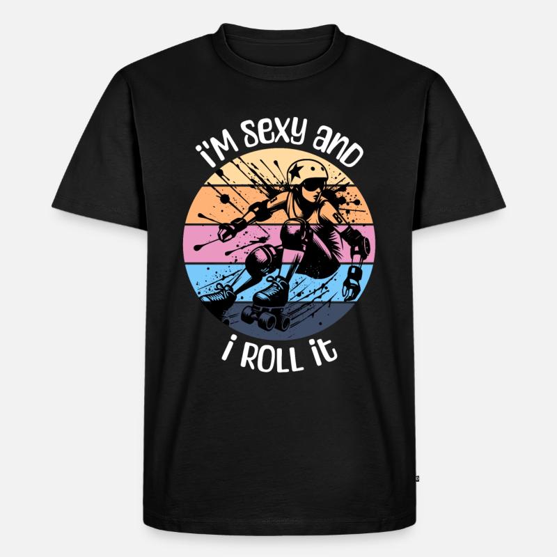 Roller Derby Sprüche - Männer Premium Bio T-Shirt - Schwarz
