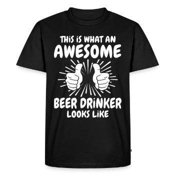 Beer drinkers - Men's Premium Organic T-Shirt - black - Front - Nico (187cm)