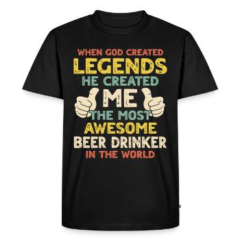 Beer drinkers - Men's Premium Organic T-Shirt - black - Front - Nico (187cm)