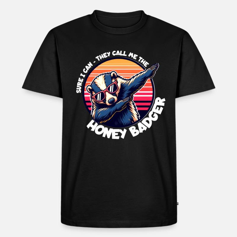 Honigdachs Spruch - Männer Premium Bio T-Shirt - Schwarz