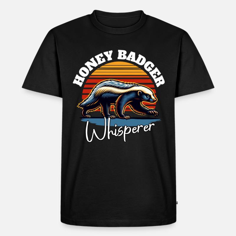 Honigdachs Flüsterer - Männer Premium Bio T-Shirt - Schwarz