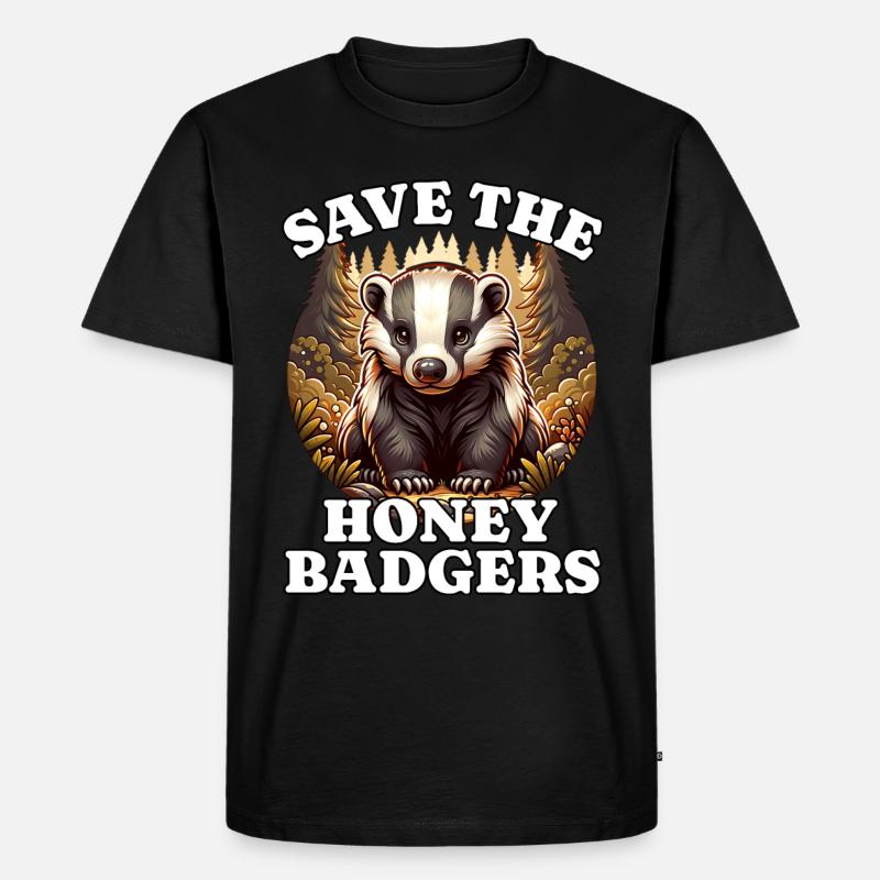 Save Honigdachs - Männer Premium Bio T-Shirt - Schwarz