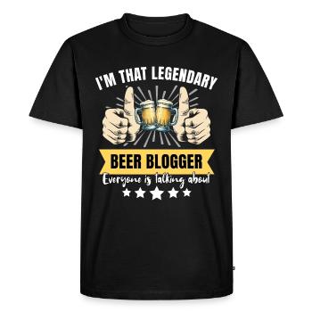 Legendary beer blogger - Men's Premium Organic T-Shirt - black - Front - Nico (187cm)