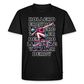 Roller derby - Men's Premium Organic T-Shirt - black - Front - Nico (187cm)