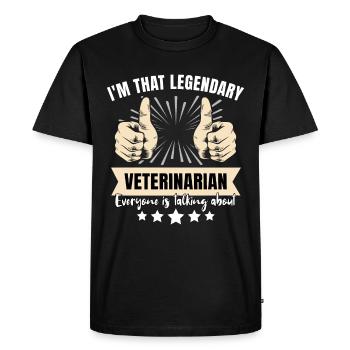 vVétérinaire légendaire - T-shirt Premium bio Homme - noir - Devant - Nico (187cm)