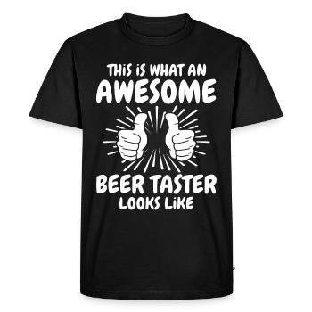 Testeur de bière - T-shirt Premium bio Homme - noir - Devant - Nico (187cm)