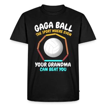 Drôle de dicton Gaga Ball - T-shirt Premium bio Homme - noir - Devant - Nico (187cm)