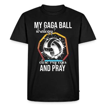 Drôle de dicton Gaga Ball - T-shirt Premium bio Homme - noir - Devant - Nico (187cm)
