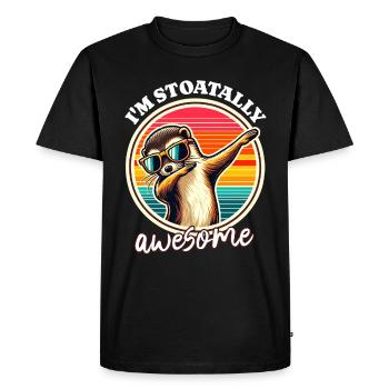 Dictons amusants d’hermine - T-shirt Premium bio Homme - noir - Devant - Nico (187cm)