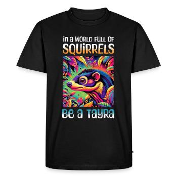 Funny Marten Sayings - Men's Premium Organic T-Shirt - black - Front - Nico (187cm)