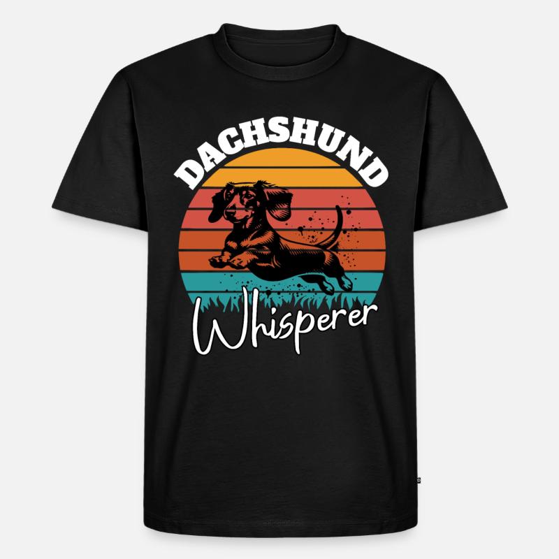 Dackel Flüsterer - Männer Premium Bio T-Shirt - Schwarz