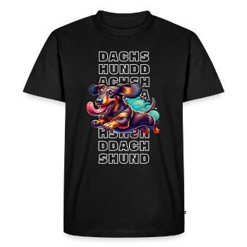 Dachshund - Men's Premium Organic T-Shirt - black - Front - Nico (187cm)