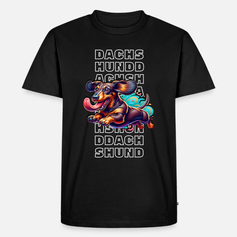 Dachshund - Männer Premium Bio T-Shirt - Schwarz