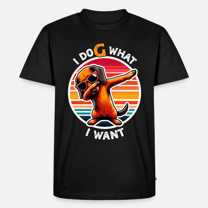 Lustige Dackel Sprüche - Männer Premium Bio T-Shirt - Schwarz