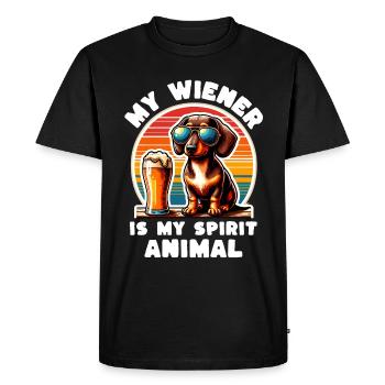Dictons amusants sur le teckel - T-shirt Premium bio Homme - noir - Devant - Nico (187cm)