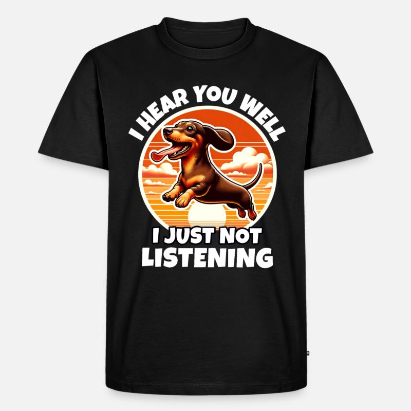 Dackel Sprüche - Männer Premium Bio T-Shirt - Schwarz