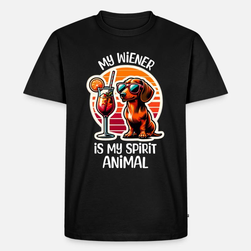 Dackel Cocktail - Männer Premium Bio T-Shirt - Schwarz