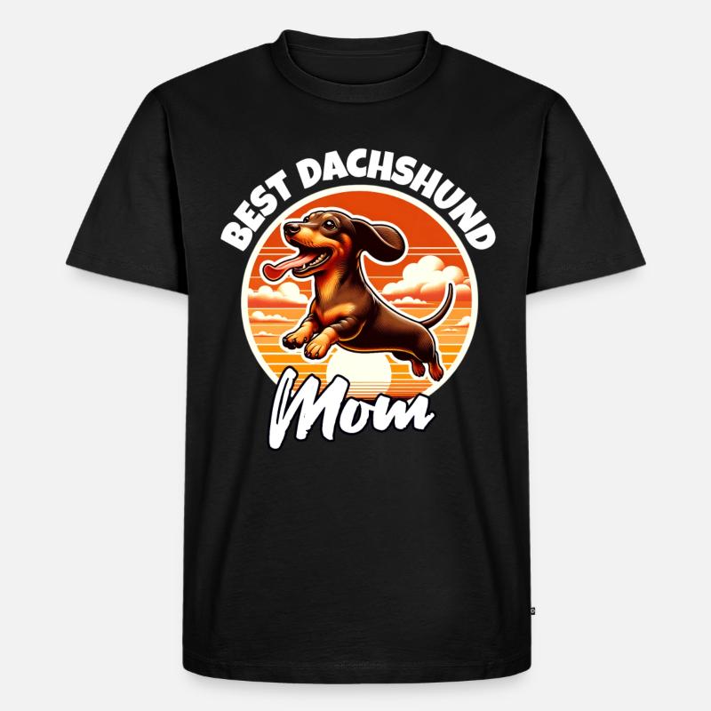 Dackel Mama - Männer Premium Bio T-Shirt - Schwarz