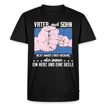 Père et fils en disant, Meilleur père, Fête des pères - T-shirt Premium bio Homme - noir - Devant - Nico (187cm)
