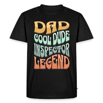 Papa inspecteur - T-shirt Premium bio Homme - noir - Devant - Nico (187cm)