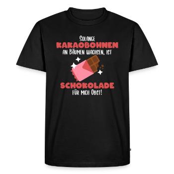 Cacao et chocolat, un dicton amusant - T-shirt Premium bio Homme - noir - Devant - Nico (187cm)