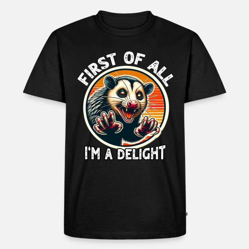 Opossum - Männer Premium Bio T-Shirt - Schwarz
