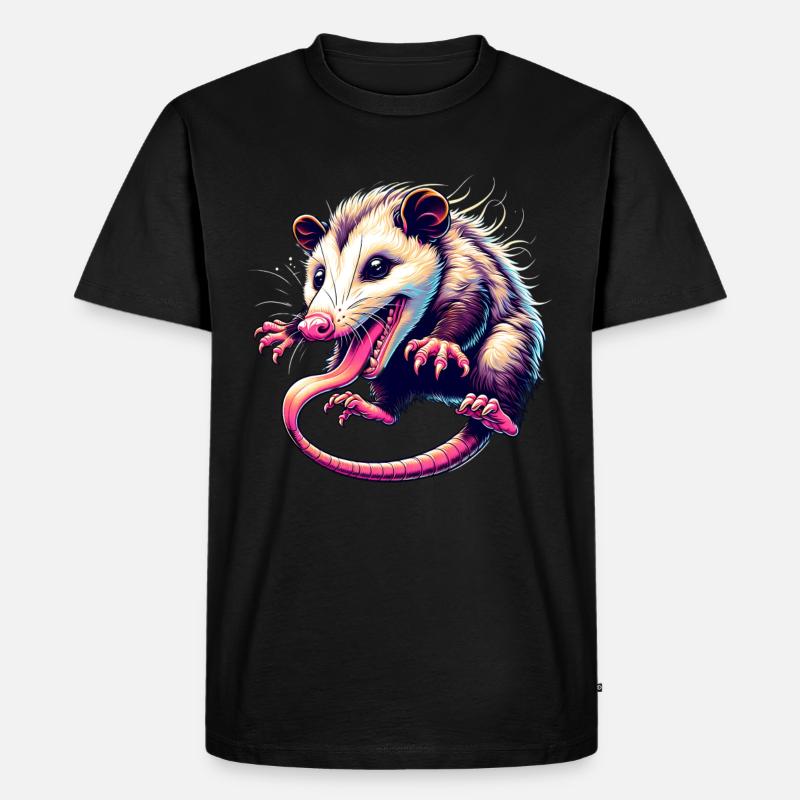 Opossum - Männer Premium Bio T-Shirt - Schwarz