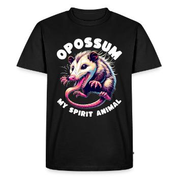 Dictons drôles d’opossums - T-shirt Premium bio Homme - noir - Devant - Nico (187cm)