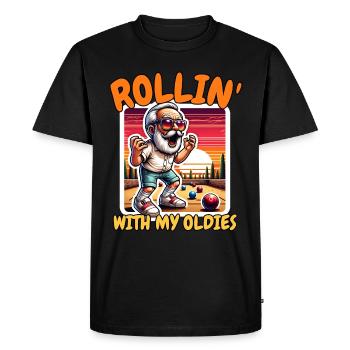 Drôle de dicton de boule de pétanque - T-shirt Premium bio Homme - noir - Devant - Nico (187cm)