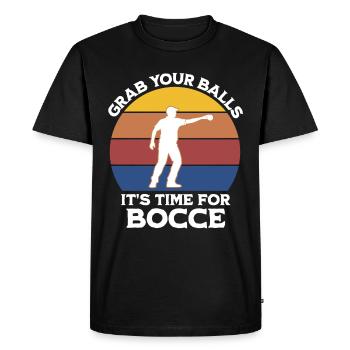 Drôle de dicton de boule de pétanque - T-shirt Premium bio Homme - noir - Devant - Nico (187cm)