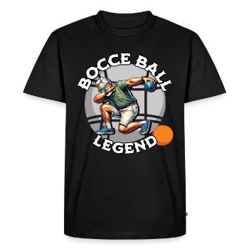 Bocce Ball Legend - Men's Premium Organic T-Shirt - black - Front - Nico (187cm)