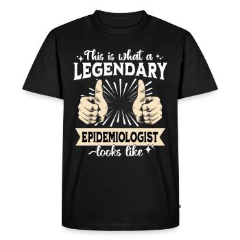 Legendary epidemiologist - Men's Premium Organic T-Shirt - black - Front - Nico (187cm)