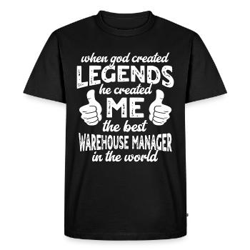 Best Camp Manager Legend - Men's Premium Organic T-Shirt - black - Front - Nico (187cm)