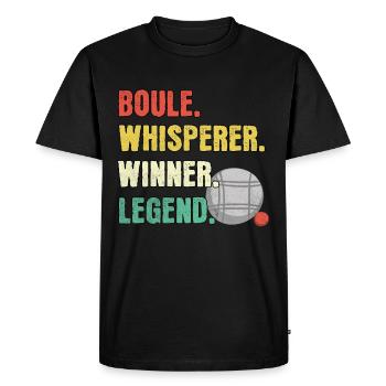 Boule Whisperer Boule Légende - T-shirt Premium bio Homme - noir - Devant - Nico (187cm)