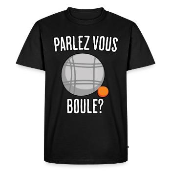 Drôle de dicton Boule - T-shirt Premium bio Homme - noir - Devant - Nico (187cm)