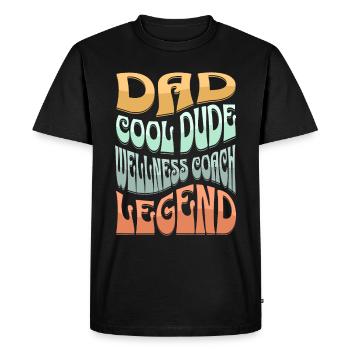 Papa Coach Bien-être - T-shirt Premium bio Homme - noir - Devant - Nico (187cm)
