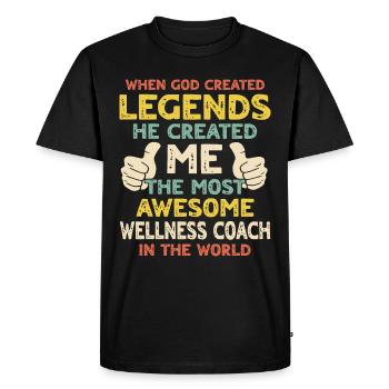 Wellness Coach - Men's Premium Organic T-Shirt - black - Front - Nico (187cm)