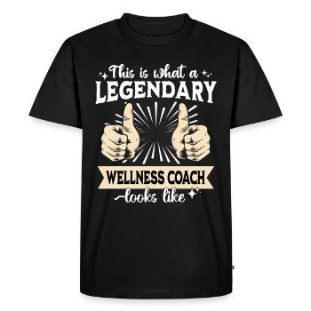 Coach de bien-être légendaire - T-shirt Premium bio Homme - noir - Devant - Nico (187cm)