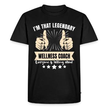 Coach de bien-être légendaire - T-shirt Premium bio Homme - noir - Devant - Nico (187cm)